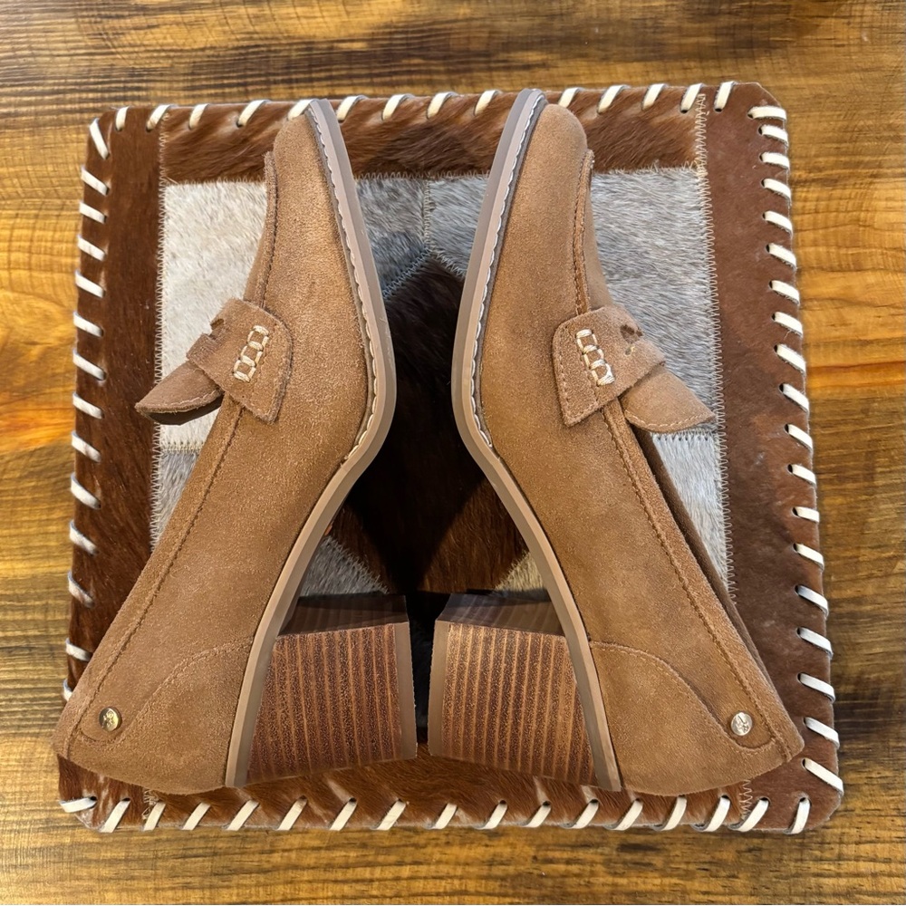 Hush Puppies Lolly Suede Heeled Loafer - Picture 3 of 9